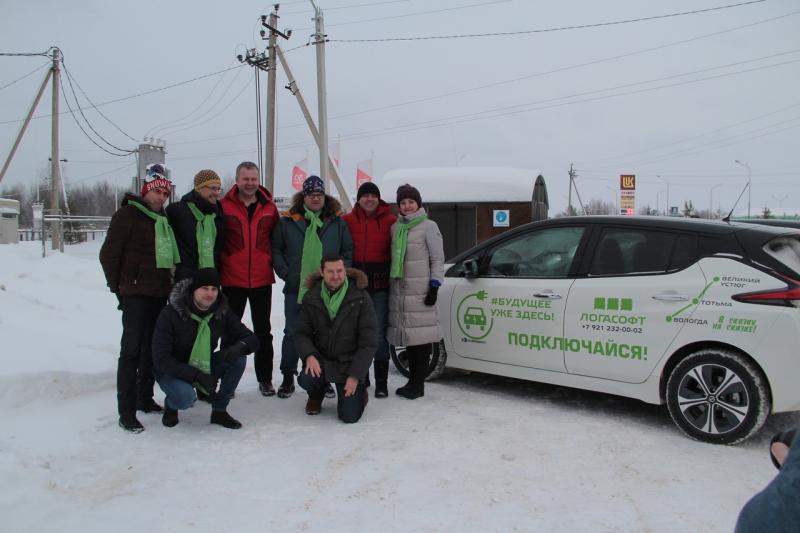 В конце декабря наш край принял участников автопробега электромобилей по маршруту Вологда – Тотьма – Вотчина Деда Мороза.