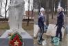 В Парке ветеранов деревни Погорелово отремонтировали памятник и вымыли плиты с именами местных фронтовиков.